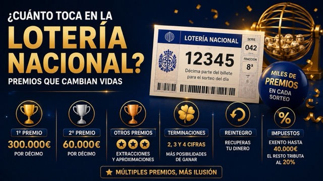 Cuánto toca en la Lotería Nacional por décimo