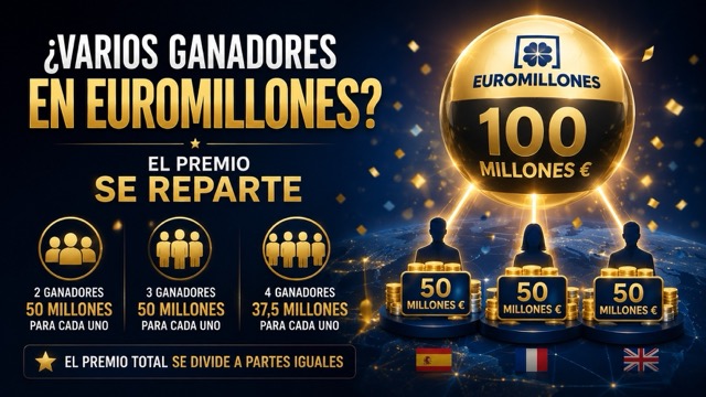 ¿Qué pasa si hay varios ganadores del bote en el Euromillones?