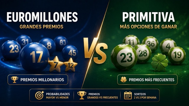 Euromillones vs Primitiva: comparativa de números, precio, botes y probabilidades