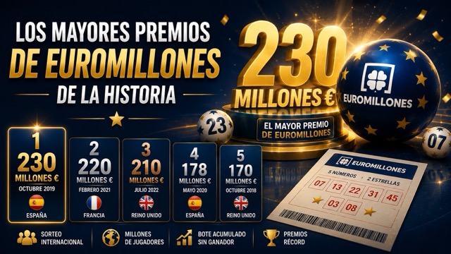 Los mayores premios del Euromillones