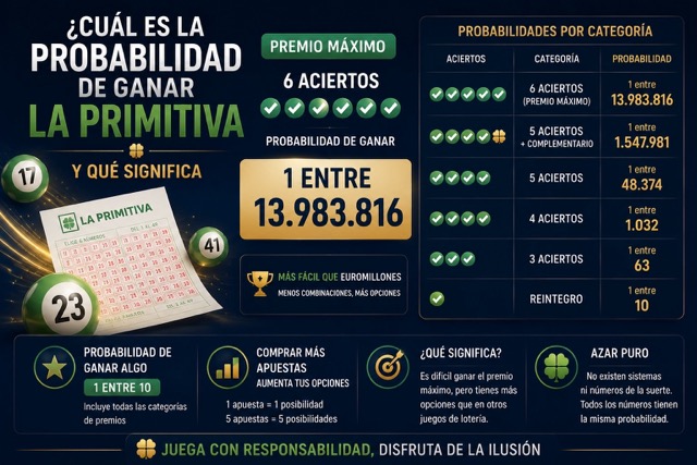 �Qu� probabilidad hay de ganar La Primitiva?