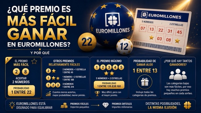 ¿Qué premio es más fácil de ganar en el Euromillones?